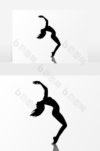 芭蕾舞者人物剪影设计元素4图片
