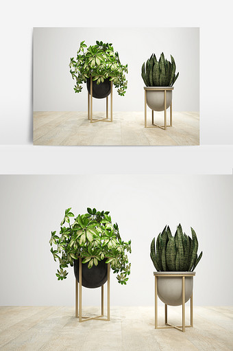 景观植物花架模型图片