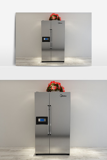 双开门冰箱模型效果图图片