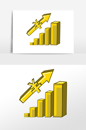 手绘金融2.5D走势图形插画
