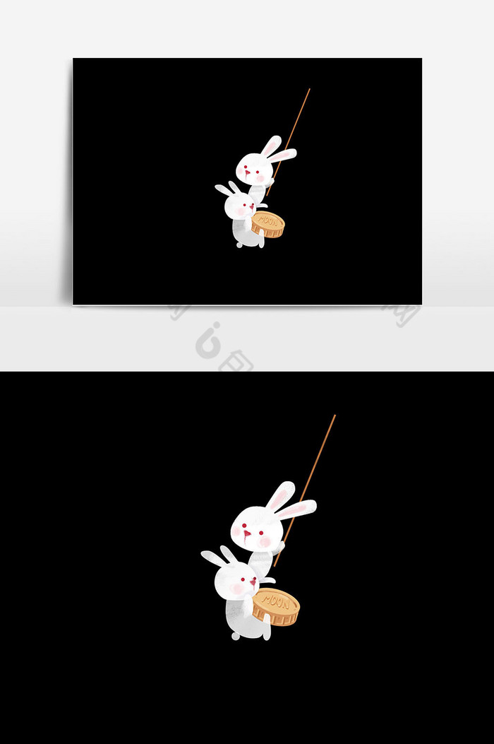 兔子月饼插画图片图片