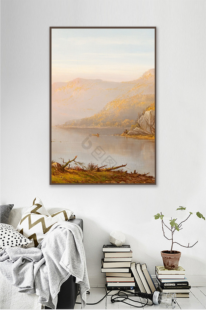抽象油画风景素材装饰画背景墙简约油画