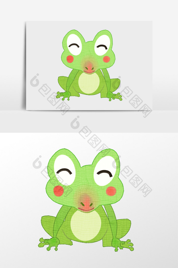 手绘青蛙的插画元素