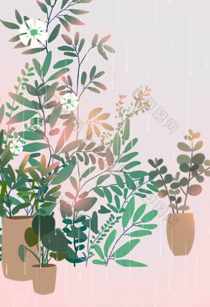 花的插画图片-包图网
