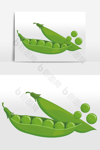 绿色蔬菜豌豆元素图片