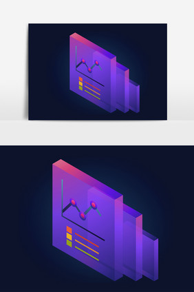 简约统计图数据模块透感光效矢量素材
