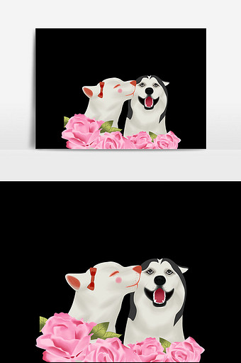 可爱狗狗宠物插画图片