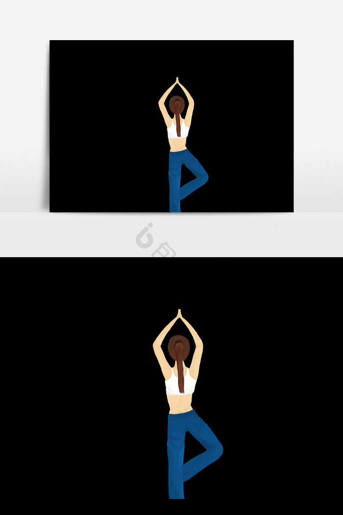 人物瑜伽插画图片