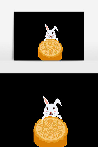 中秋卡通月饼插画图片