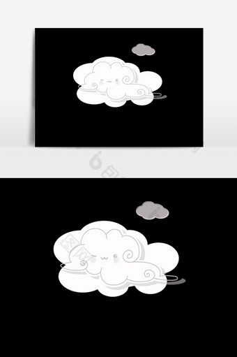 白色棉花云朵效果元素图片