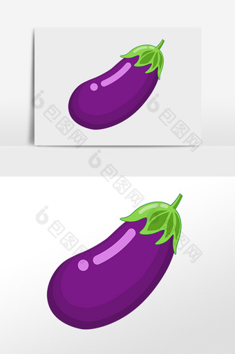 手绘美食食材蔬菜茄子插画元素图片