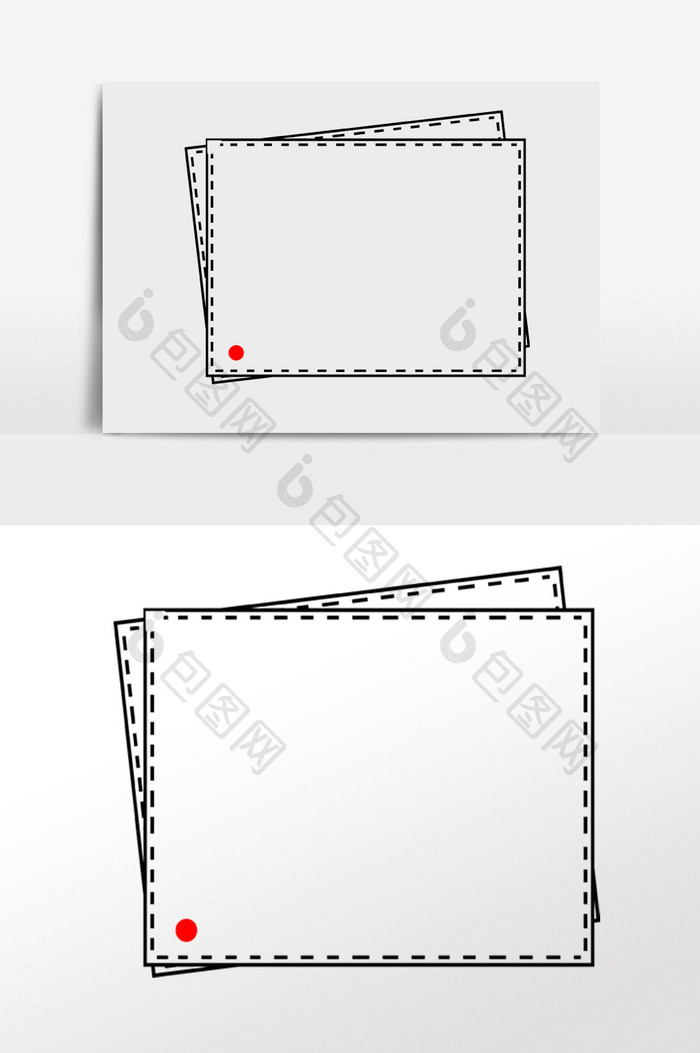 手绘黑色虚线边框插画【PSD素材】-包图网