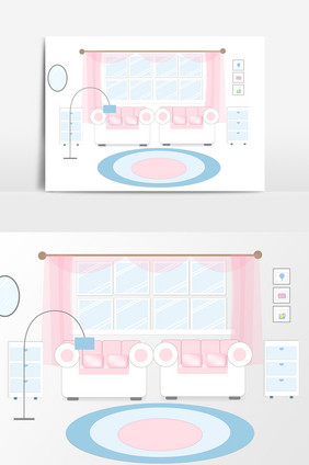 室内沙发粉色元素