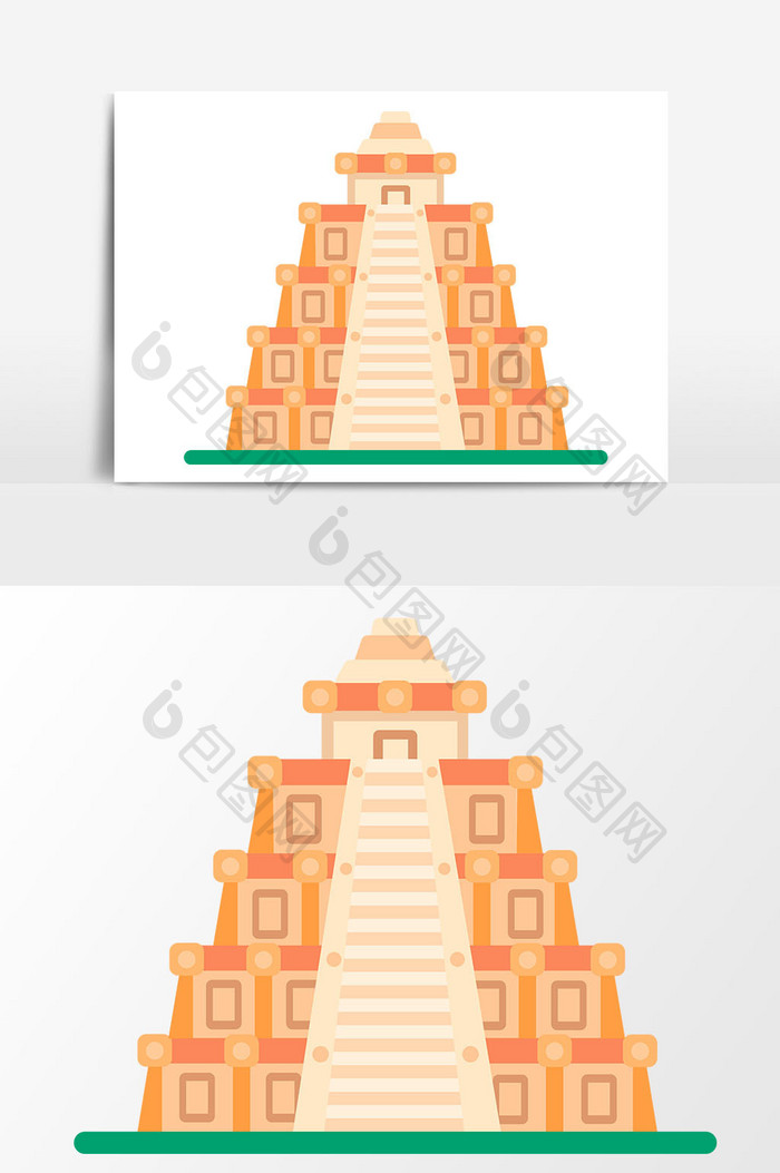 扁平化台阶建筑元素