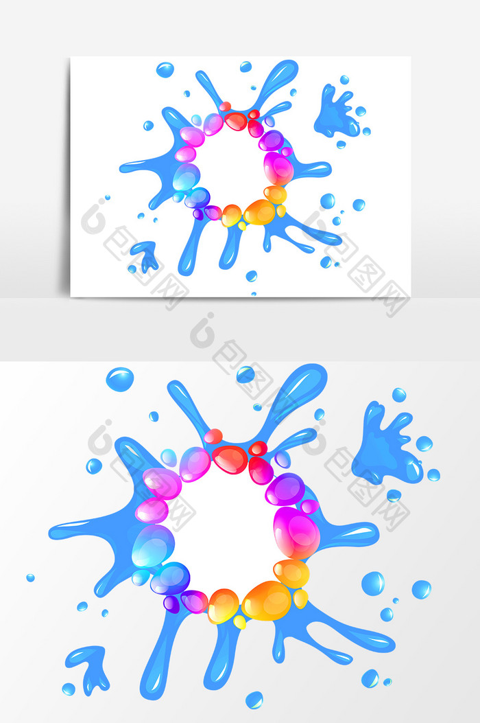 彩色肌理水滴元素