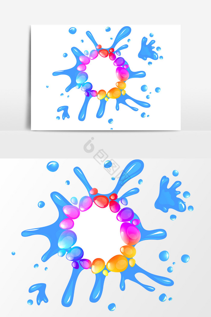 彩色肌理水滴图片