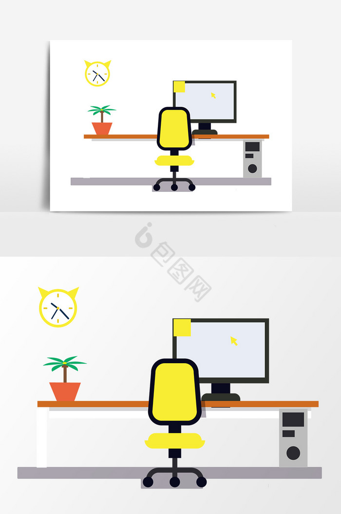 电脑桌椅凳平面图片