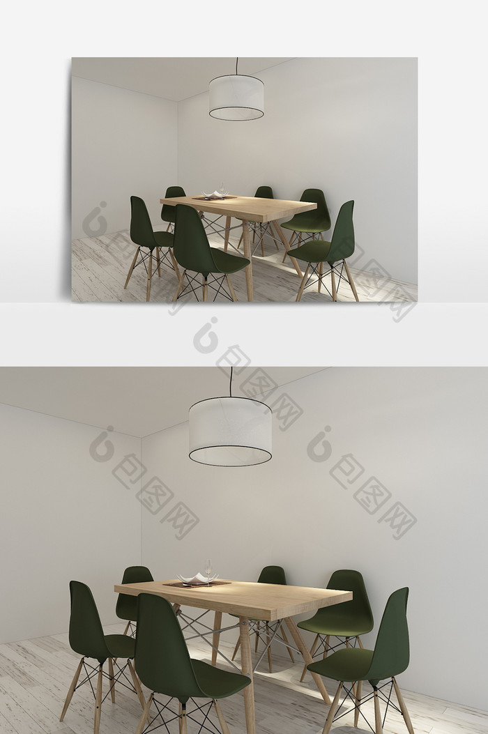 百搭餐桌椅3d模型