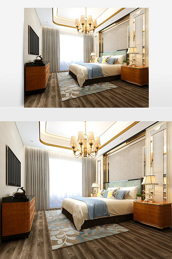 新古典风格卧室效果图图片