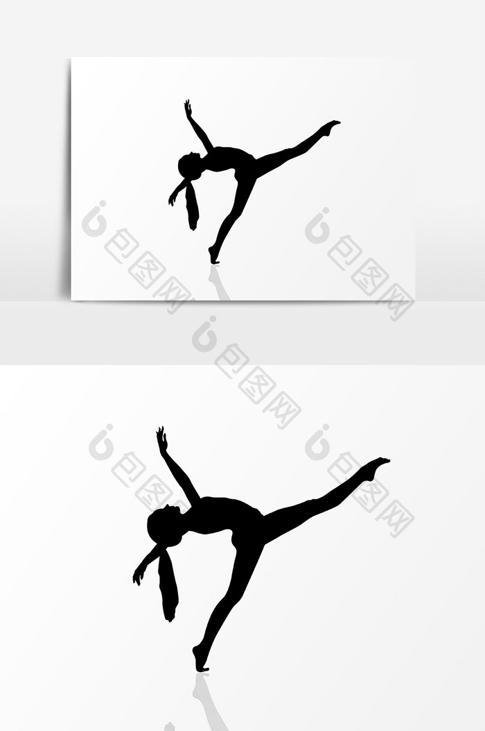 芭蕾舞者人物剪影设计元素7