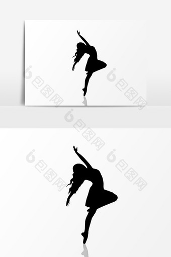 芭蕾舞者人物剪影设计元素8图片