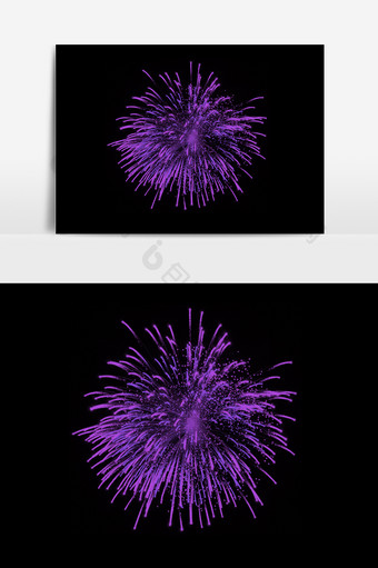 紫色烟花炫光效果插画图片