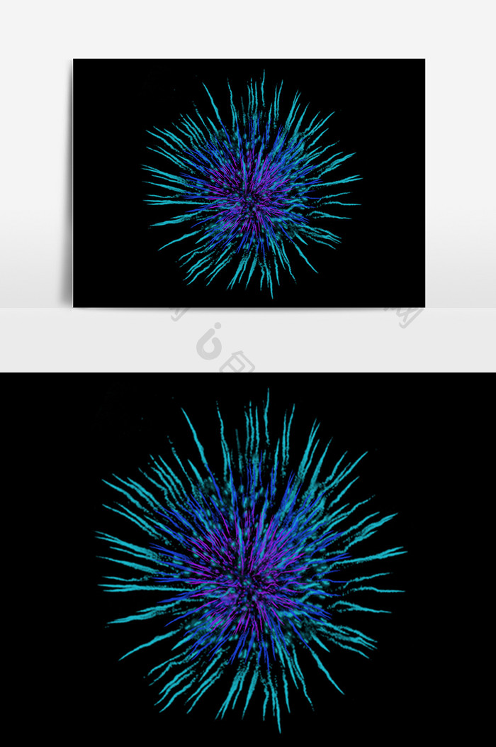 彩色烟花炫光效果插画