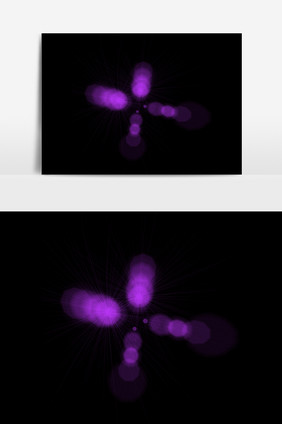 紫色镜头光晕装饰效果插画