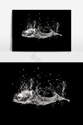 动感水浪飞溅水滴效果素材图片