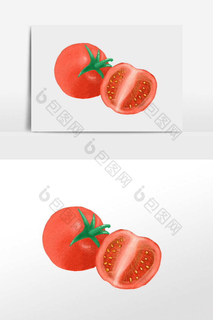 西红柿手绘插画元素