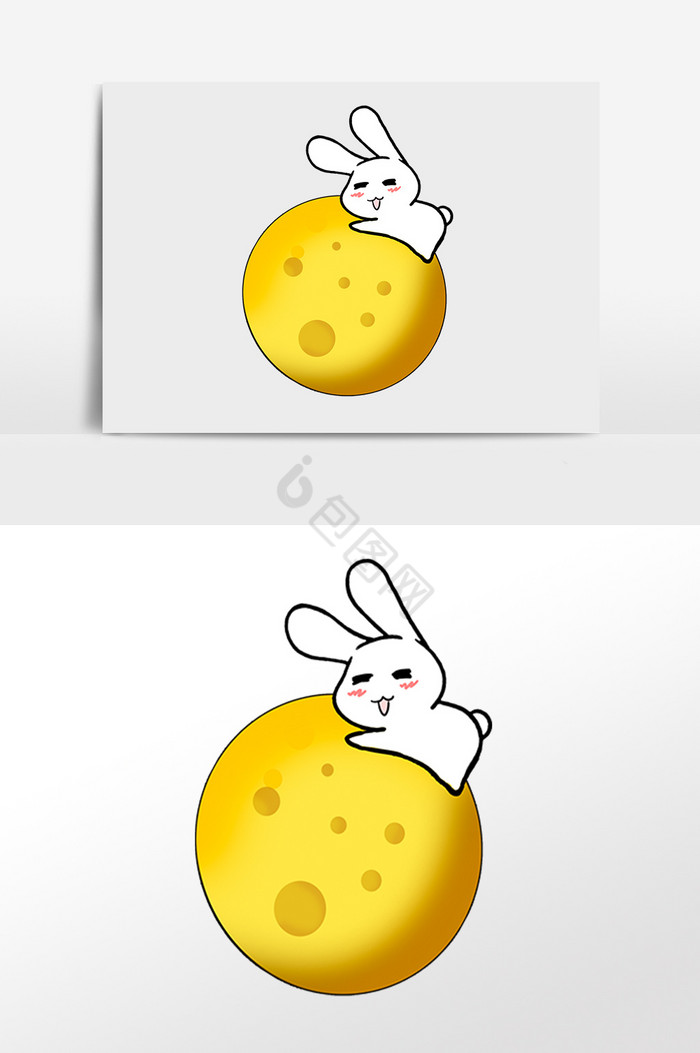 中秋节玉兔奔月插画图片