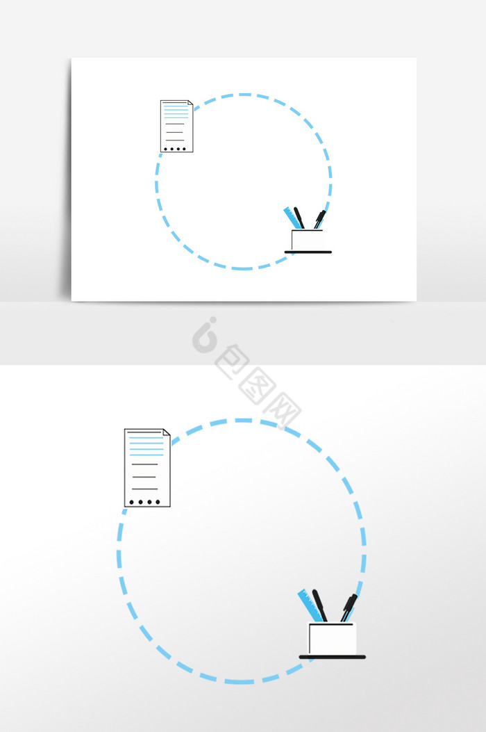 教育学习用品笔筒插画图片