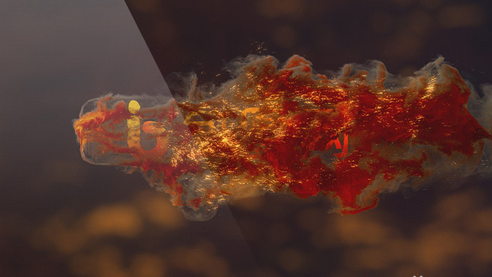 火焰爆炸粒子Logo演绎片头 AE模板