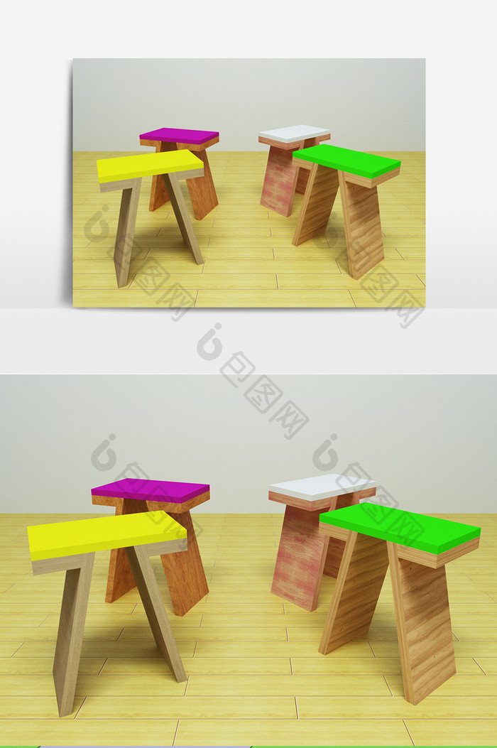 家具设计小组件凳子