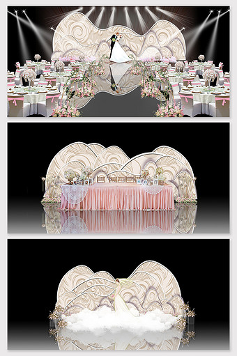 现代浪漫粉色创意设计婚礼模型图片