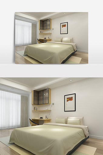现代简约卧室效果图图片
