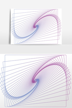 唯美 不规则图形线条效果插画