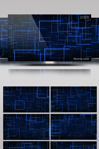 蓝色粒子线条三维展示科技背景led视频图片