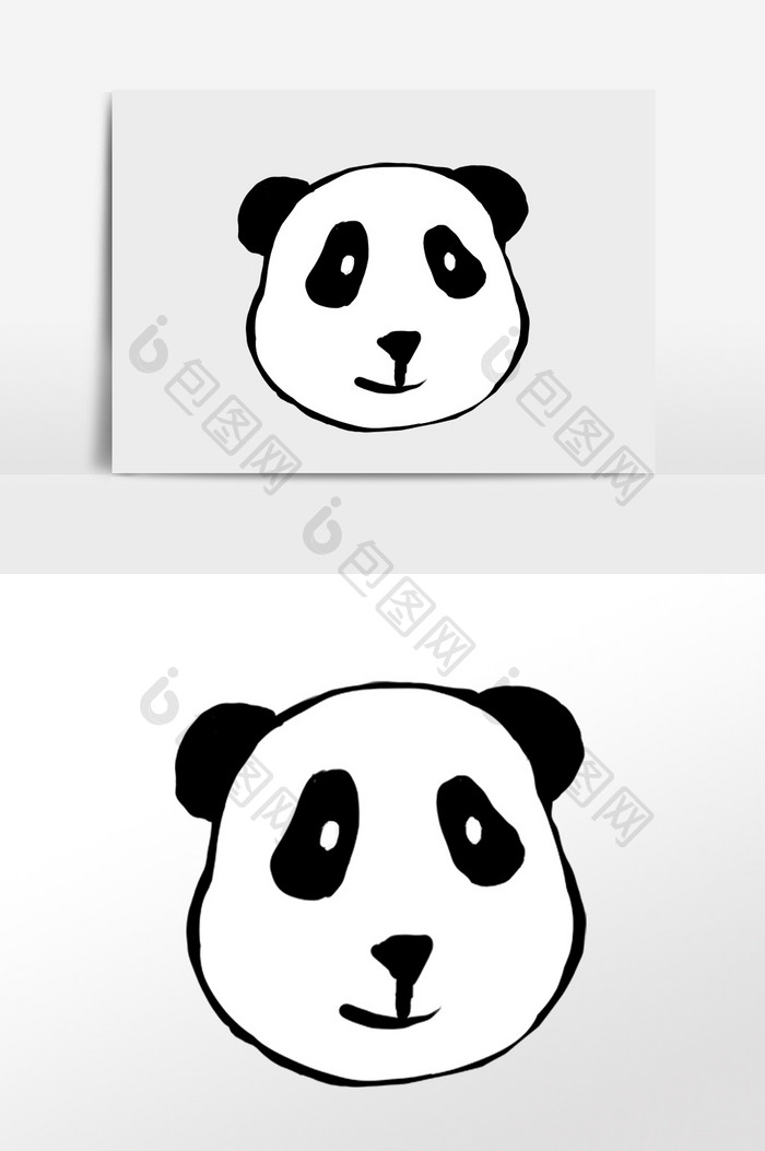 手绘动物可爱熊猫插画素材