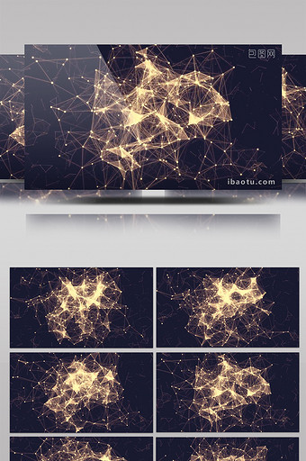 大气金色炫酷粒子线条科技展示背景图片