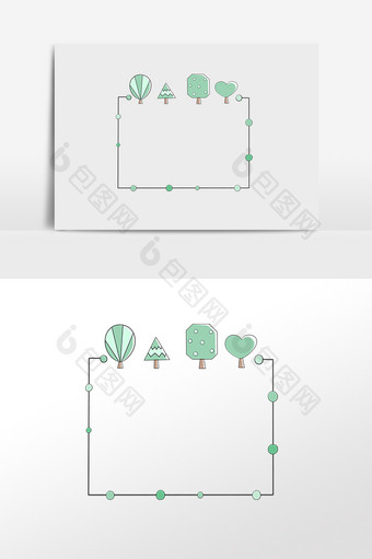 手绘植物图形装饰边框插画元素图片