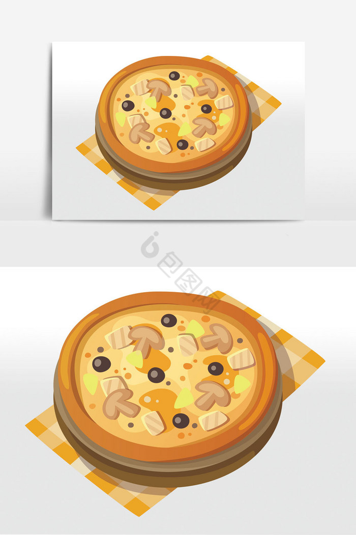 西餐蘑菇披萨饼图片