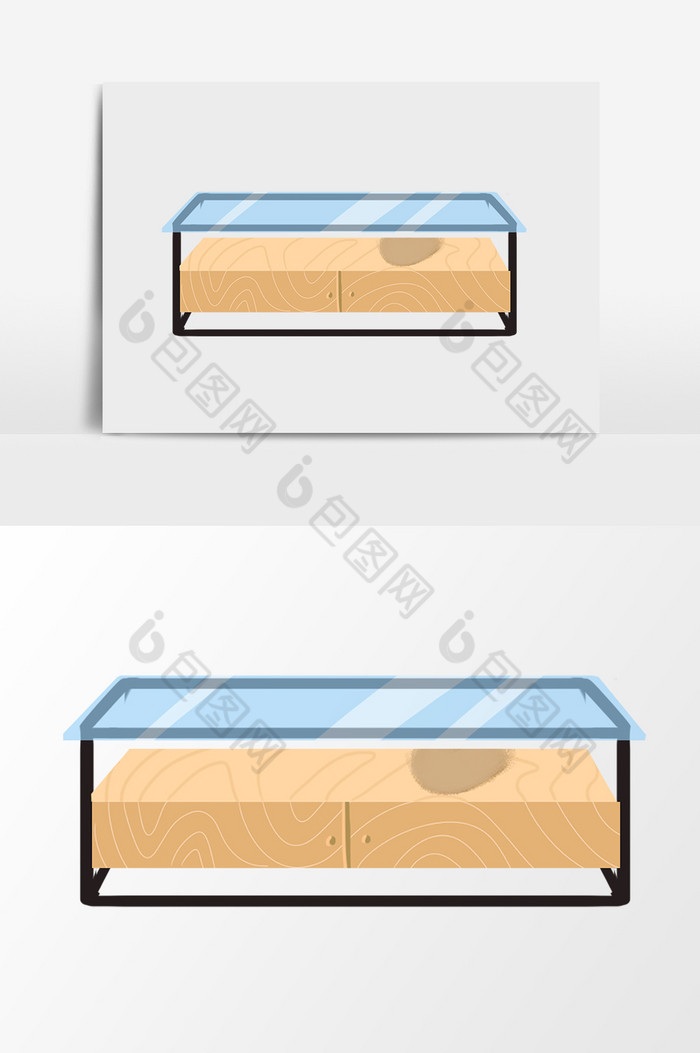 椅子元素玻璃茶几木茶几图片