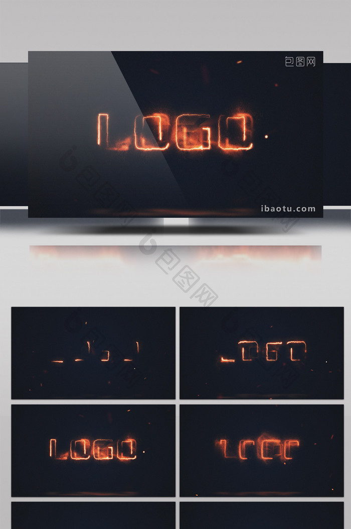 4K神秘火焰LOGO演绎片头AE模板