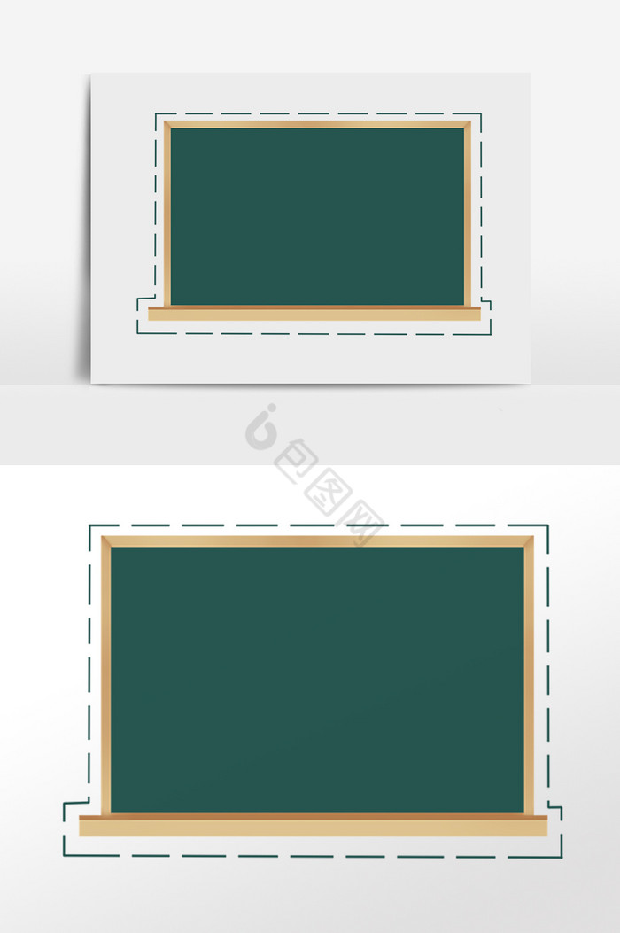 学习黑板虚线装饰边框插画图片