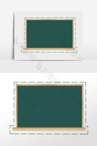 学习黑板虚线装饰边框插画图片