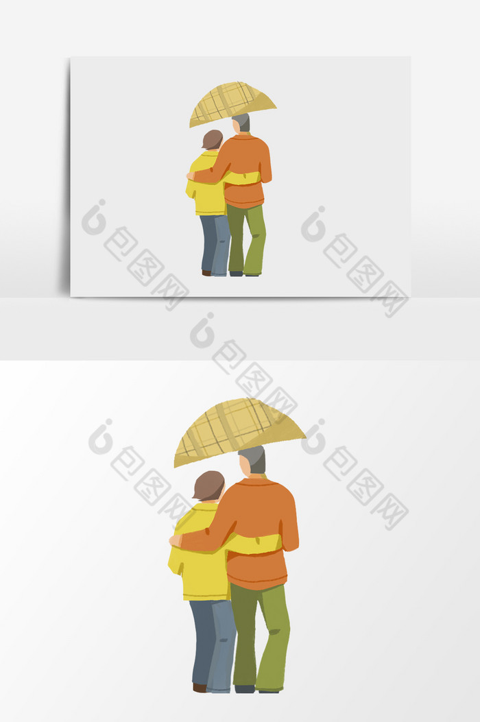 夫妻撑伞老伴儿图片图片