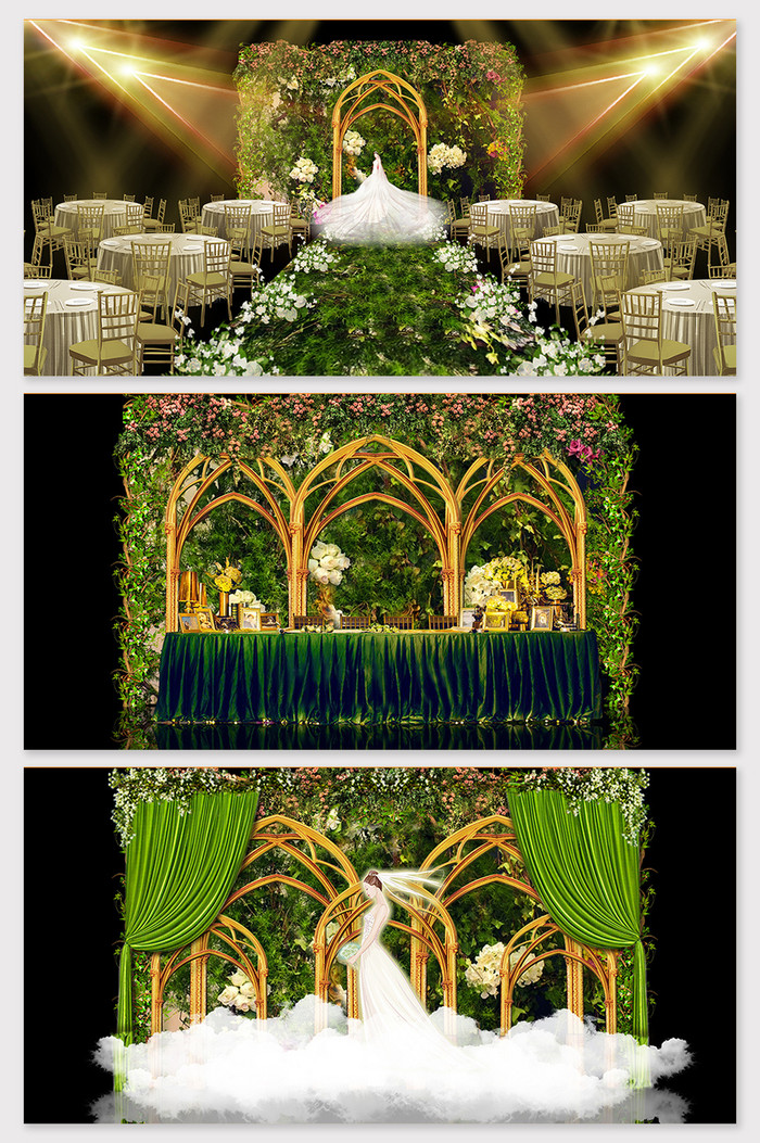 简约欧式宫廷森林婚礼模型图片