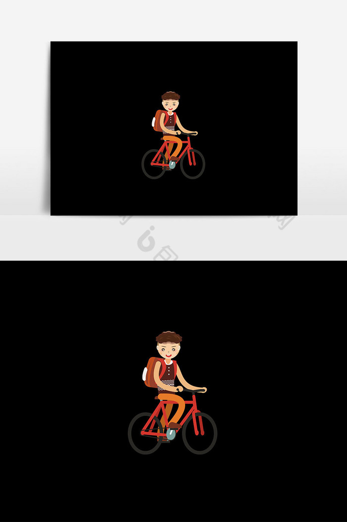 学生人物插画自行车图片图片