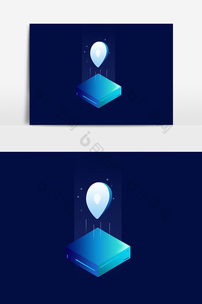 立体GPS定位透感光效矢量素材